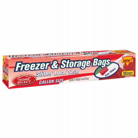 Personal Care Products Home Select Gallon Size Freezer & Storage Bags Slide Lock- 10 Ct 6082-24